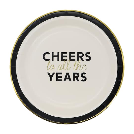 12 Packs: 8 ct. (96 total) 9" Cheers to all the Years Dinner Plates by Celebrate It™